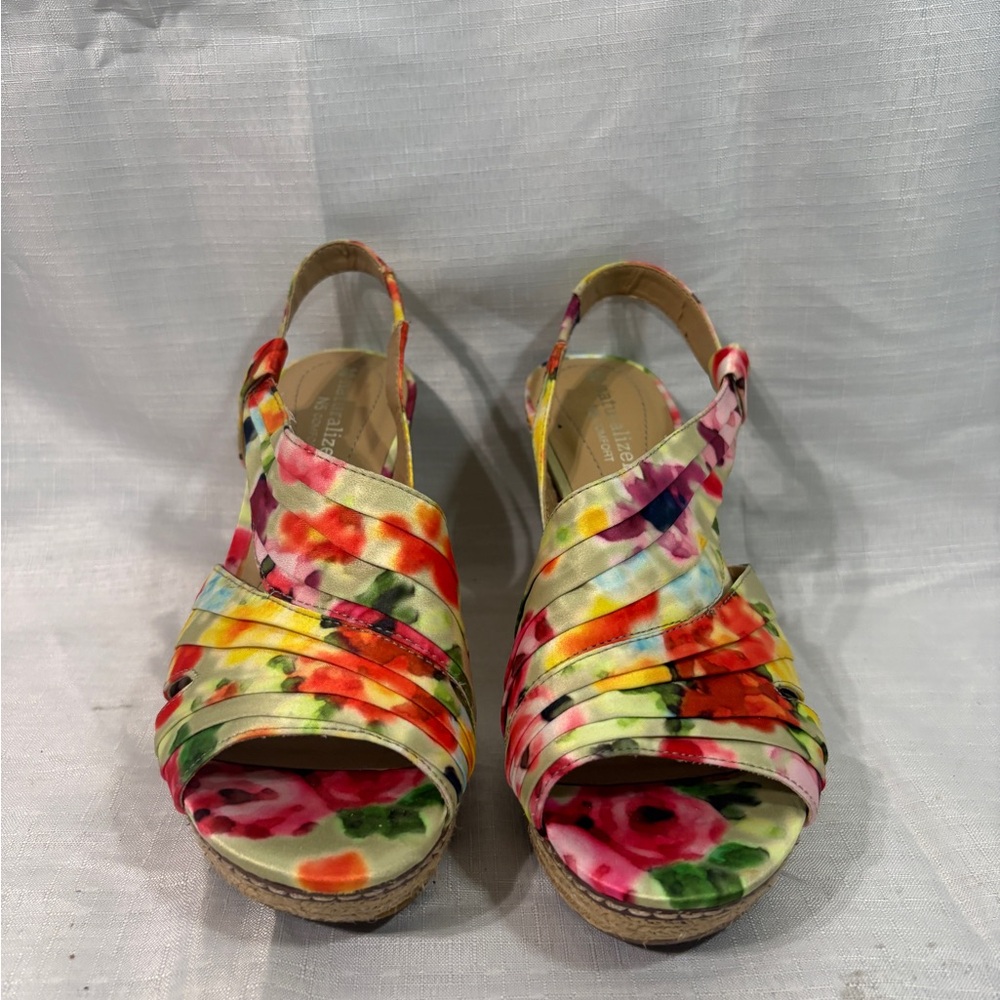 Naturalizer Multicolor Floral Wedge Sandals